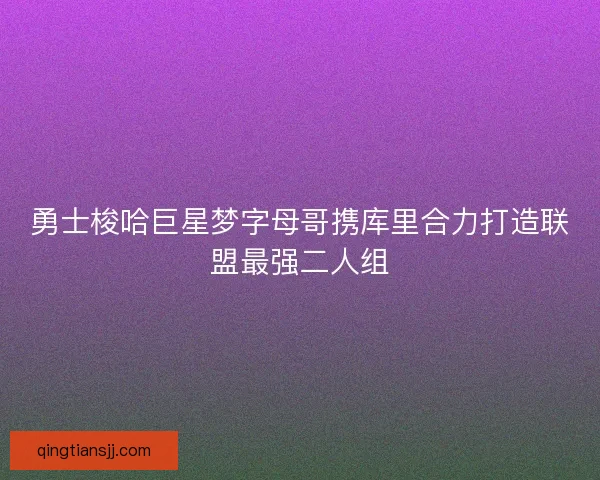 勇士梭哈巨星梦字母哥携库里合力打造联盟最强二人组